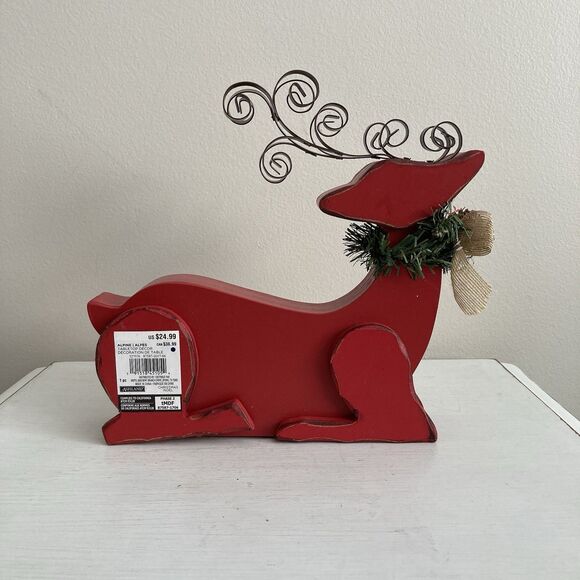 Ashland Christmas Reindeer Advent Countdown Calendar Holiday Red Wooden Decor - Picture 3 of 5